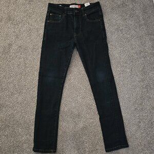 unisex LUCKY BRAND dark-wash SKINNY STRETCH adjustable JEANS spandex